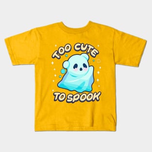 Too Cute To Spook Little Halloween Panda Ghost Kids T-Shirt